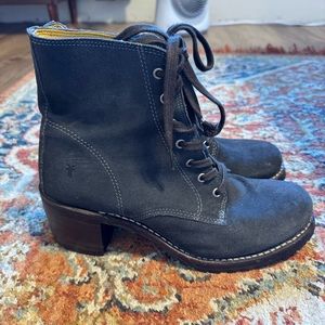 Frye Sabrina 6g lace up Leather Boots size 9
